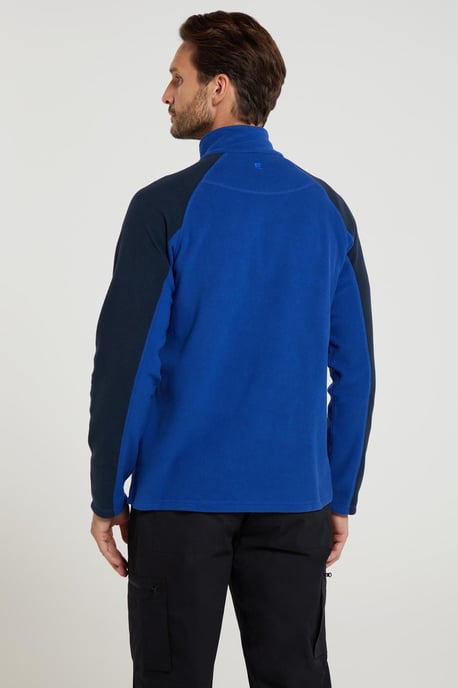 'Ashbourne' Men's Fleece Jacket Half Zip Mid Layer Sweater Blue/Navy - Image 4