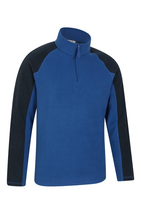 'Ashbourne' Men's Fleece Jacket Half Zip Mid Layer Sweater Blue/Navy - Image 6