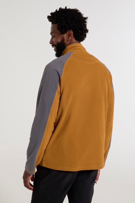 'Ashbourne' Men's Fleece Jacket Half Zip Mid Layer Sweater Mustard - Image 4