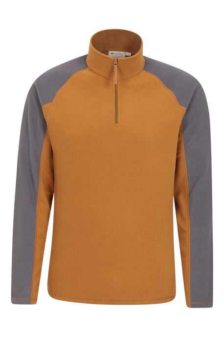 'Ashbourne' Men's Fleece Jacket Half Zip Mid Layer Sweater Mustard - Image 5