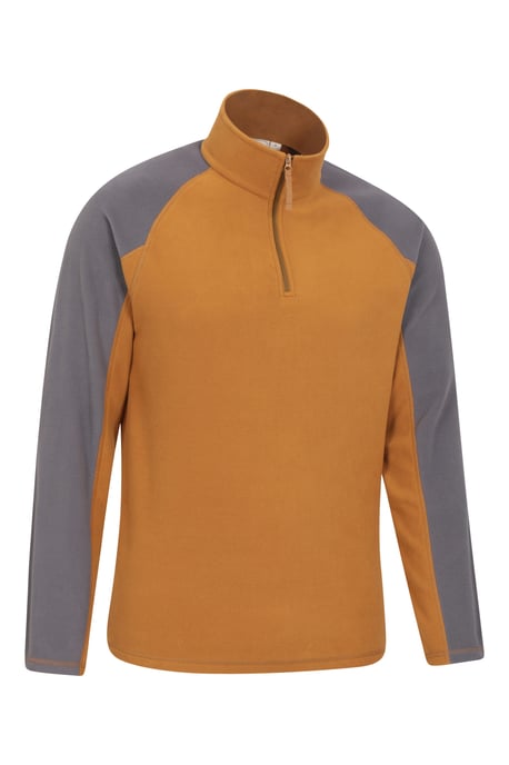 'Ashbourne' Men's Fleece Jacket Half Zip Mid Layer Sweater Mustard - Image 6