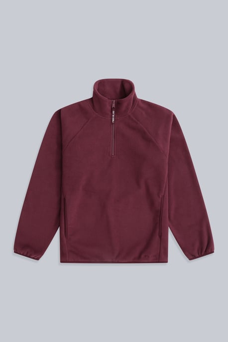'Stockholm' Women's Fleece Jacket Half Zip Warm Cosy Sweater Berry - Image 5