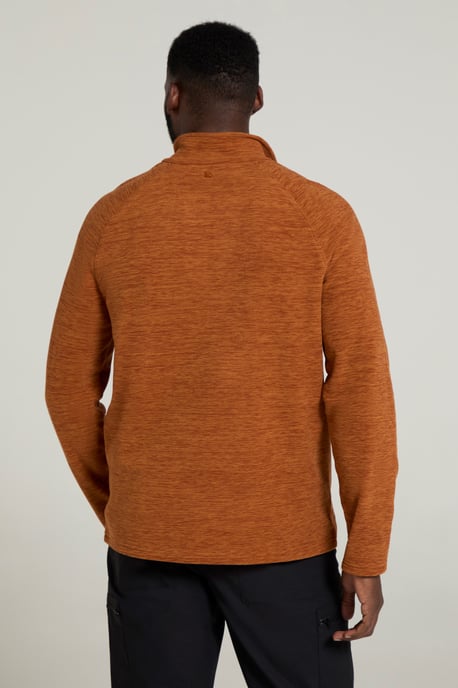 'Snowdon' Men's Fleece Top Half Zip Breathable Quick Dry Sweater Rust - Image 3