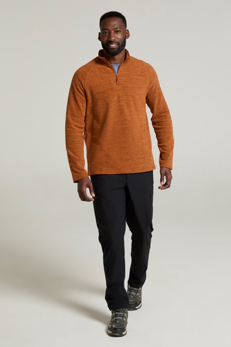 'Snowdon' Men's Fleece Top Half Zip Breathable Quick Dry Sweater Rust - Image 4