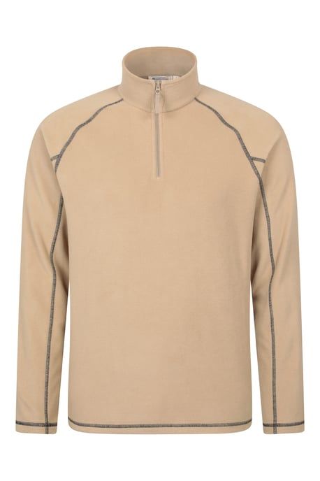 'Ashbourne' Men's Fleece Jacket Half Zip Mid Layer Sweater Ecru - Image 5