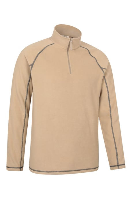 'Ashbourne' Men's Fleece Jacket Half Zip Mid Layer Sweater Ecru - Image 6