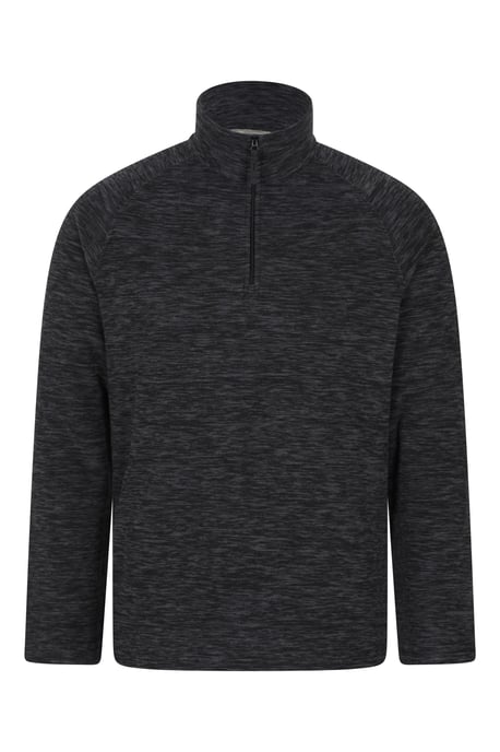 'Snowdon' Men's Fleece Top Half Zip Breathable Quick Dry Sweater Black - Image 1