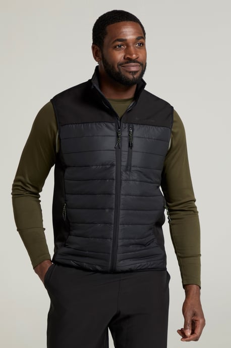 'Turbine' Men's Padded Gilet Water Resistant Hiking Jacket Black - Image 2