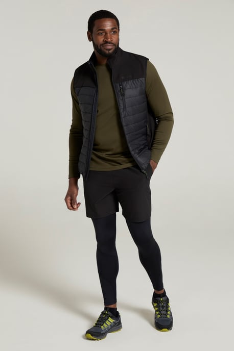 'Turbine' Men's Padded Gilet Water Resistant Hiking Jacket Black - Image 3