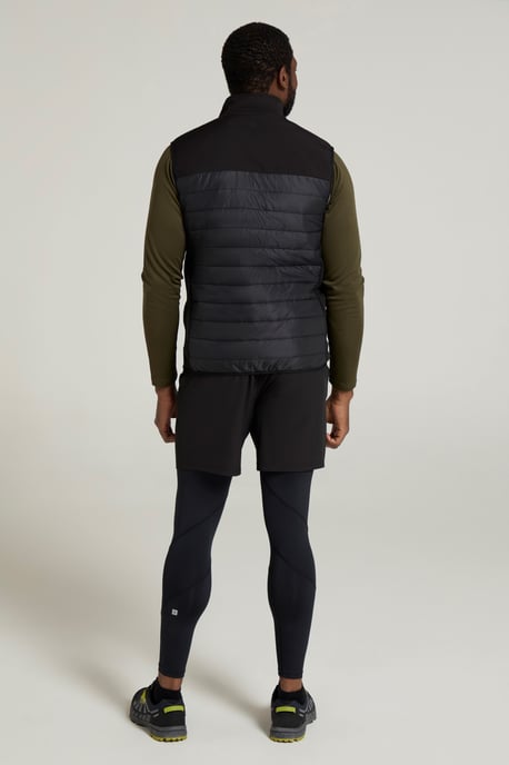 'Turbine' Men's Padded Gilet Water Resistant Hiking Jacket Black - Image 4