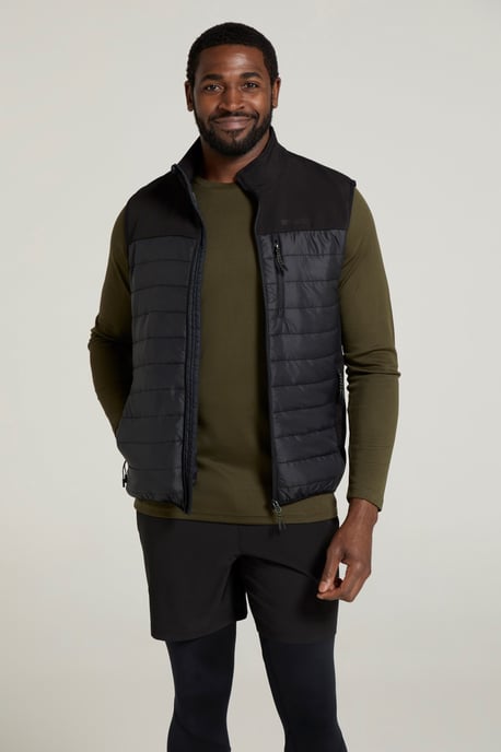 'Turbine' Men's Padded Gilet Water Resistant Hiking Jacket Black - Image 5