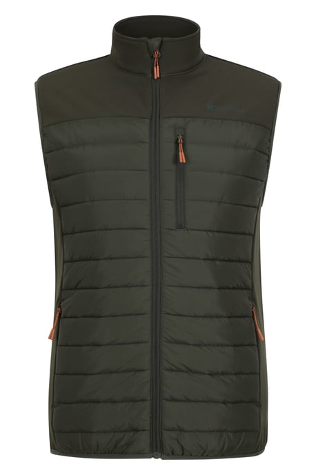 'Turbine' Men's Padded Gilet Water Resistant Hiking Jacket Khaki - Image 6