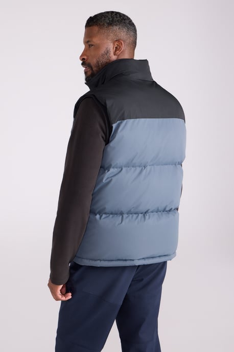 'Rock' Men's Borg Padded Gilet Water Resistant Sleeveless Jacket Grey - Image 3