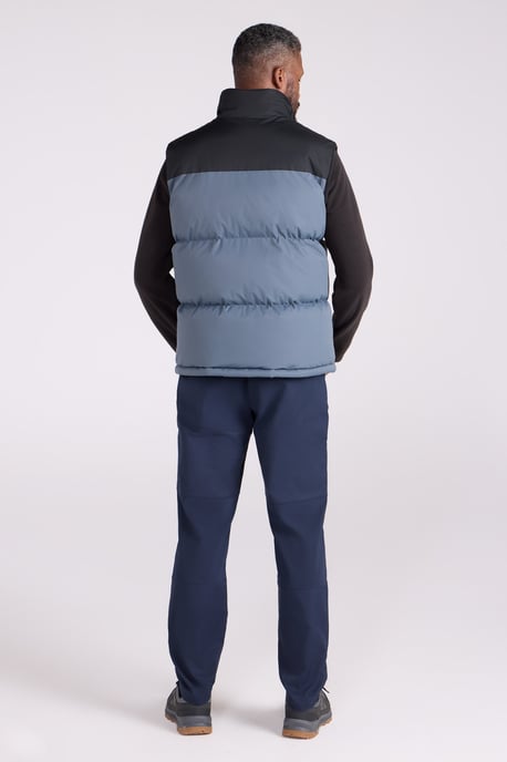 'Rock' Men's Borg Padded Gilet Water Resistant Sleeveless Jacket Grey - Image 4