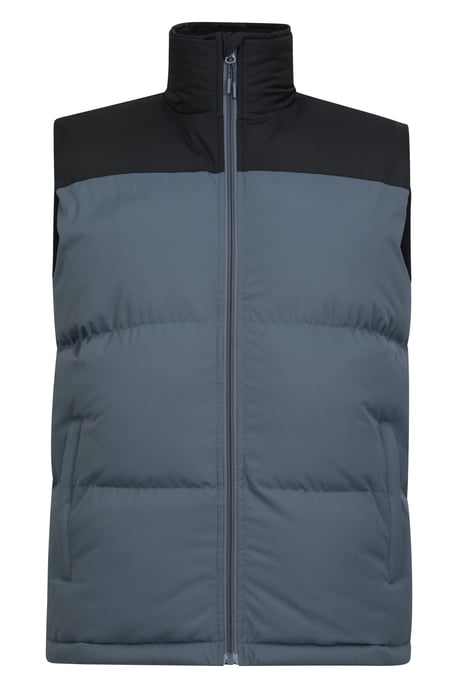'Rock' Men's Borg Padded Gilet Water Resistant Sleeveless Jacket Grey - Image 5