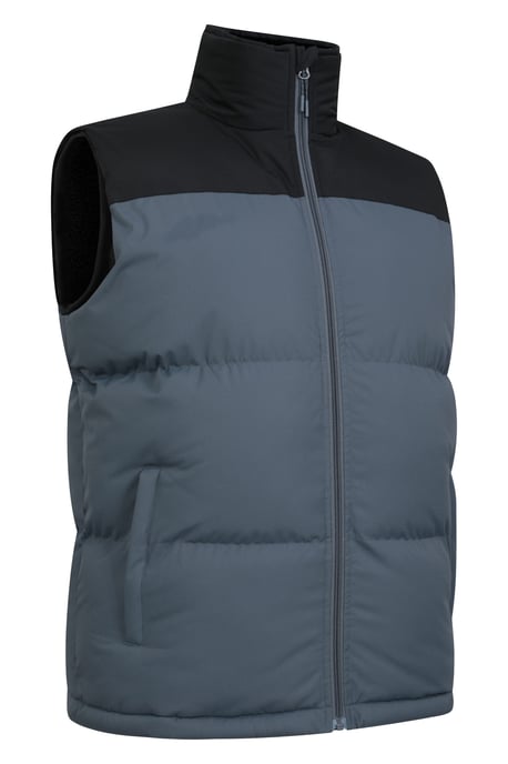 'Rock' Men's Borg Padded Gilet Water Resistant Sleeveless Jacket Grey - Image 6