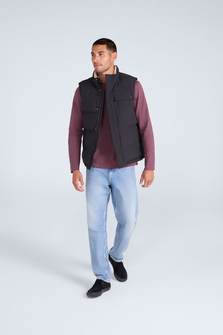 'Fistral' Men’s Padded Gilet Full Zip Everyday Casual Jacket Black - Image 3