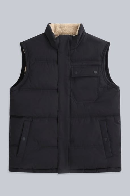 'Fistral' Men’s Padded Gilet Full Zip Everyday Casual Jacket Black - Image 6