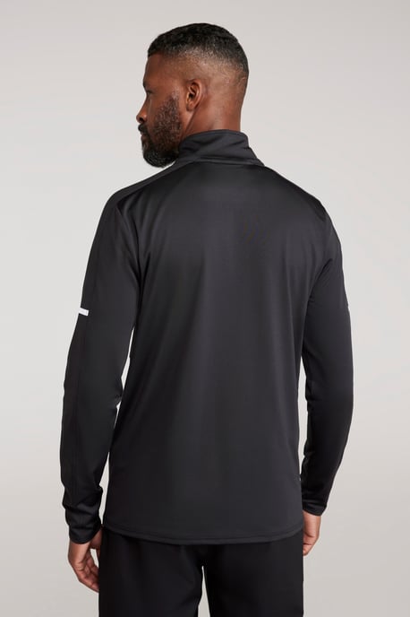 'Core' Men's Half Zip Midlayer Stretchy Quick Wick Lightweight Activewear Jumper Black - Image 3