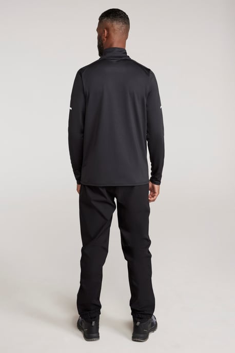 'Core' Men's Half Zip Midlayer Stretchy Quick Wick Lightweight Activewear Jumper Black - Image 5