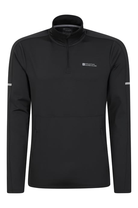 'Core' Men's Half Zip Midlayer Stretchy Quick Wick Lightweight Activewear Jumper Black - Image 6