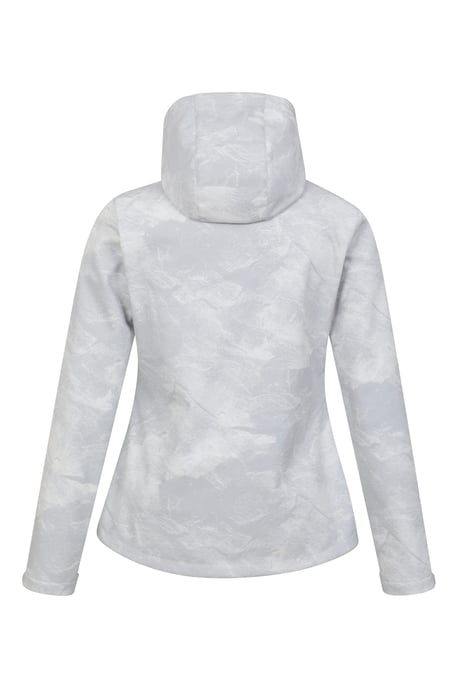 'Exodus' Women's Printed Softshell Jacket Water Resistant Windproof Activewear Light Grey - Image 4