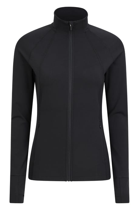'Blackout' Women's Full Zip Midlayer Stretchy Quick Wick Full Zip Active Jumper Black - Image 5