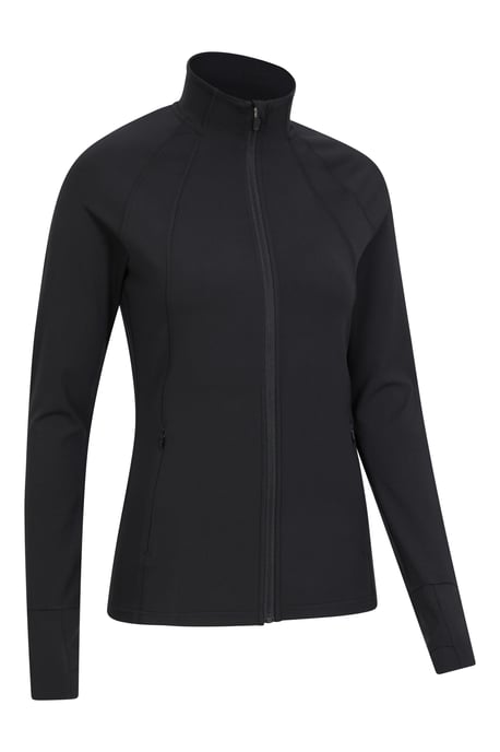 'Blackout' Women's Full Zip Midlayer Stretchy Quick Wick Full Zip Active Jumper Black - Image 6