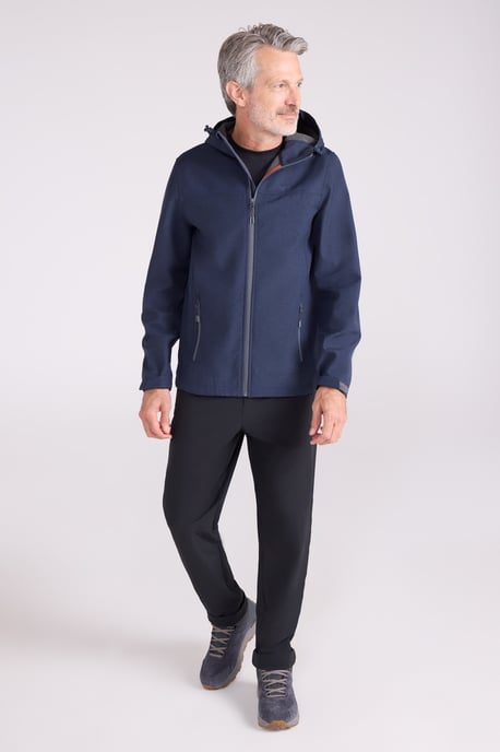 'Reykjavik' Men's Textured Softshell Jacket Water Resistant Breathable Activewear Navy - Image 2