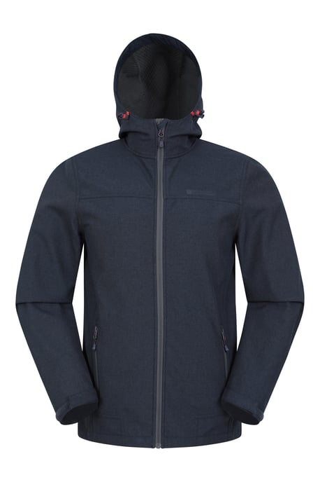 'Reykjavik' Men's Textured Softshell Jacket Water Resistant Breathable Activewear Navy - Image 5