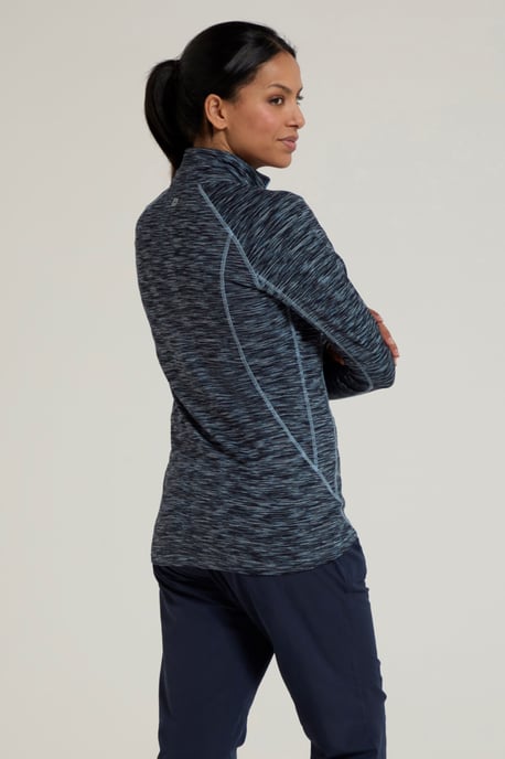 'Bend & Stretch' Women's Full Zip Midlayer Stretchy Lightweight Quick Dry Jumper Dark Blue - Image 4