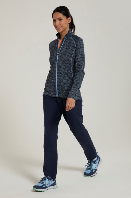 'Bend & Stretch' Women's Full Zip Midlayer Stretchy Lightweight Quick Dry Jumper Dark Blue - Image 5