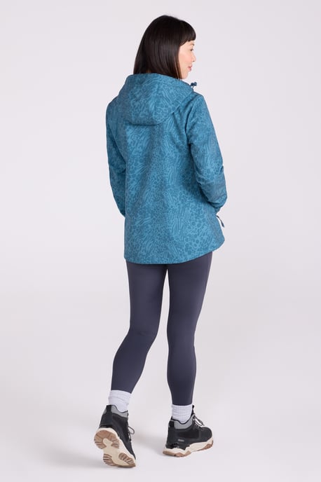 'Exodus' Women's Printed Softshell Jacket Water Resistant Windproof Activewear Teal - Image 4