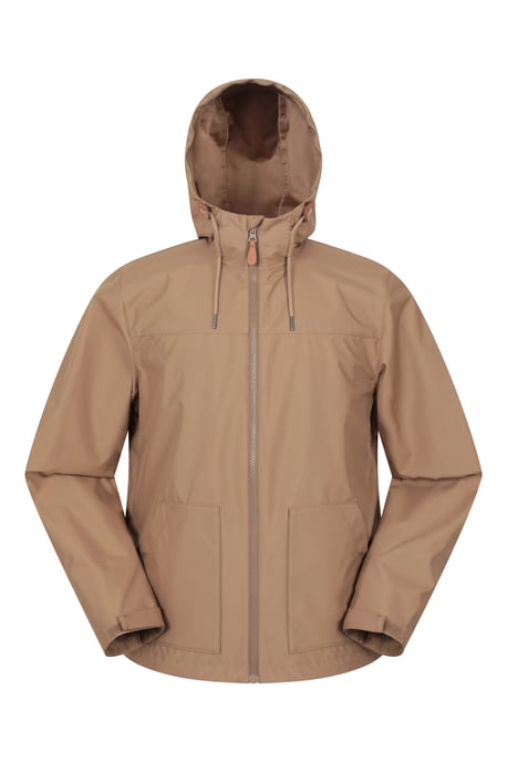'Iona' Men's Softshell Jacket with Adjustable Hood & Cuffs Breathable Activewear Tan - Image 1
