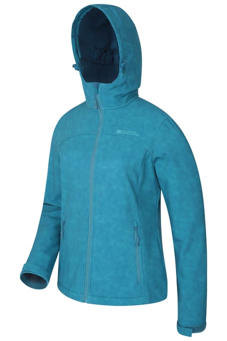 'Exodus' Women's Printed Softshell Jacket Water Resistant Windproof Activewear Teal - Image 4