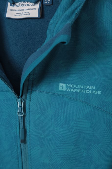 'Exodus' Women's Printed Softshell Jacket Water Resistant Windproof Activewear Teal - Image 6