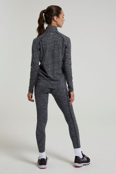 'Bend & Stretch' Women's Full Zip Midlayer Stretchy Lightweight Quick Dry Jumper Black - Image 3