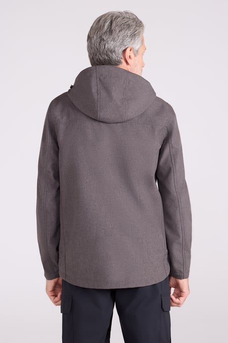 'Reykjavik' Men's Textured Softshell Jacket Water Resistant Breathable Activewear Dark Brown - Image 4