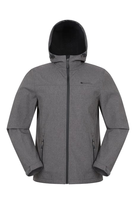 'Reykjavik' Men's Textured Softshell Jacket Water Resistant Breathable Activewear Dark Brown - Image 5