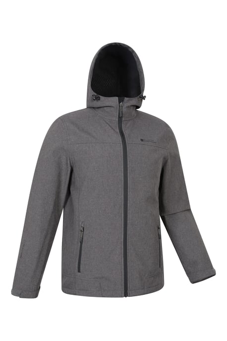 'Reykjavik' Men's Textured Softshell Jacket Water Resistant Breathable Activewear Dark Brown - Image 6