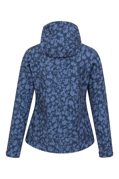 'Exodus' Women's Printed Softshell Jacket Water Resistant Windproof Activewear Dark Blue - Image 3