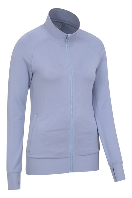 Women's Bamboo Rich Full Zip Midlayer Soft Stretchy Quick Wick Activewear Jumper Blue - Image 2