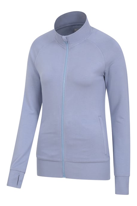 Women's Bamboo Rich Full Zip Midlayer Soft Stretchy Quick Wick Activewear Jumper Blue - Image 3