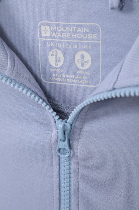 Women's Bamboo Rich Full Zip Midlayer Soft Stretchy Quick Wick Activewear Jumper Blue - Image 5