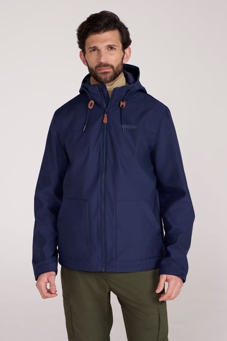 'Iona' Men's Softshell Jacket with Adjustable Hood & Cuffs Breathable Activewear Navy - Image 1