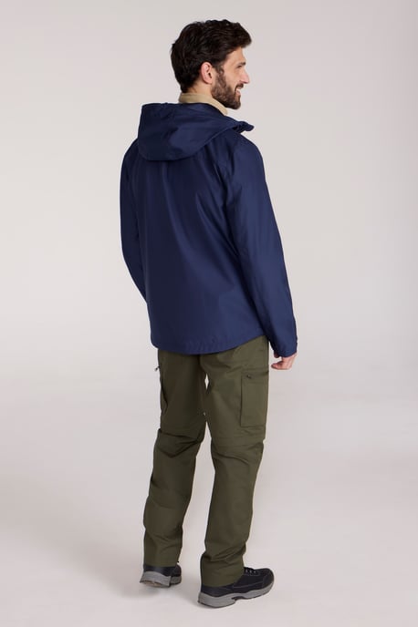 'Iona' Men's Softshell Jacket with Adjustable Hood & Cuffs Breathable Activewear Navy - Image 4