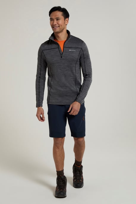 'Finsbury' Men's Active Midlayer Lightweight Stretchy Casual Half Zip Jumper Dark Grey - Image 2