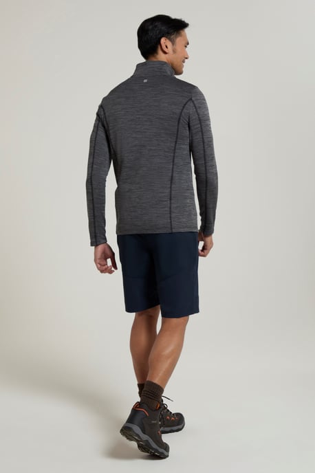 'Finsbury' Men's Active Midlayer Lightweight Stretchy Casual Half Zip Jumper Dark Grey - Image 3