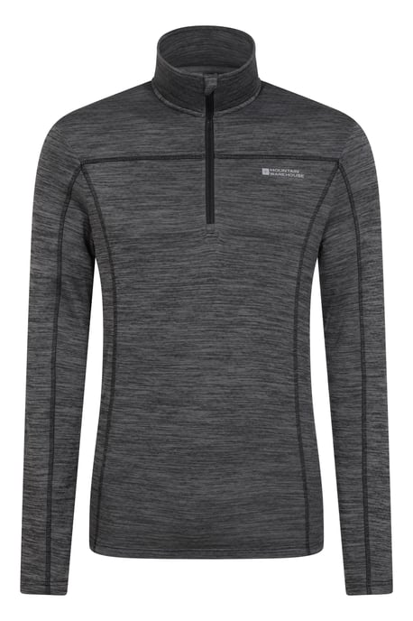 'Finsbury' Men's Active Midlayer Lightweight Stretchy Casual Half Zip Jumper Dark Grey - Image 5