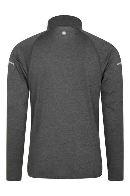 'Echo' Men's Melange Half Zip Midlayer Lightweight Reflective Slim Fit Jumper Charcoal - Image 4